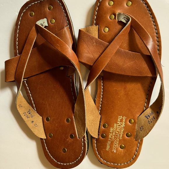 Vintage Mens Handmade Leather Sandals 